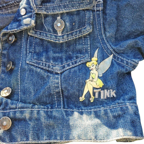 Disney Girls Tinkerbell Denimn Jacket 7/8 - Picture 3 of 10